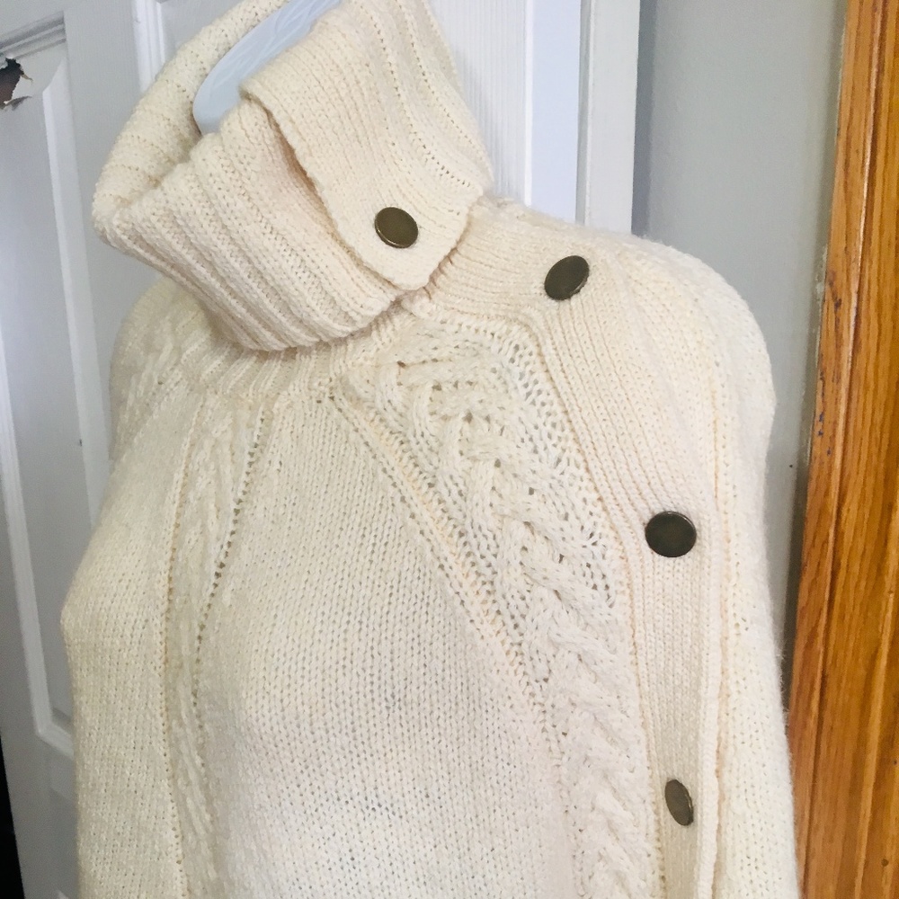 Vintage Talbots Wool Knit Pancho S/M